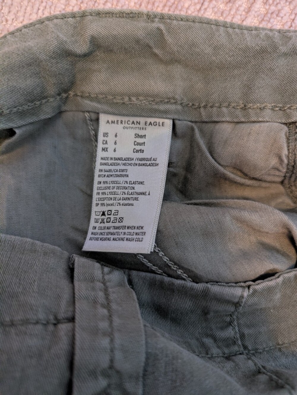 American Eagle Women's Sage Green Wide Leg Cargo Utility Stretch Streetwear Y2K - Picture 6 of 6